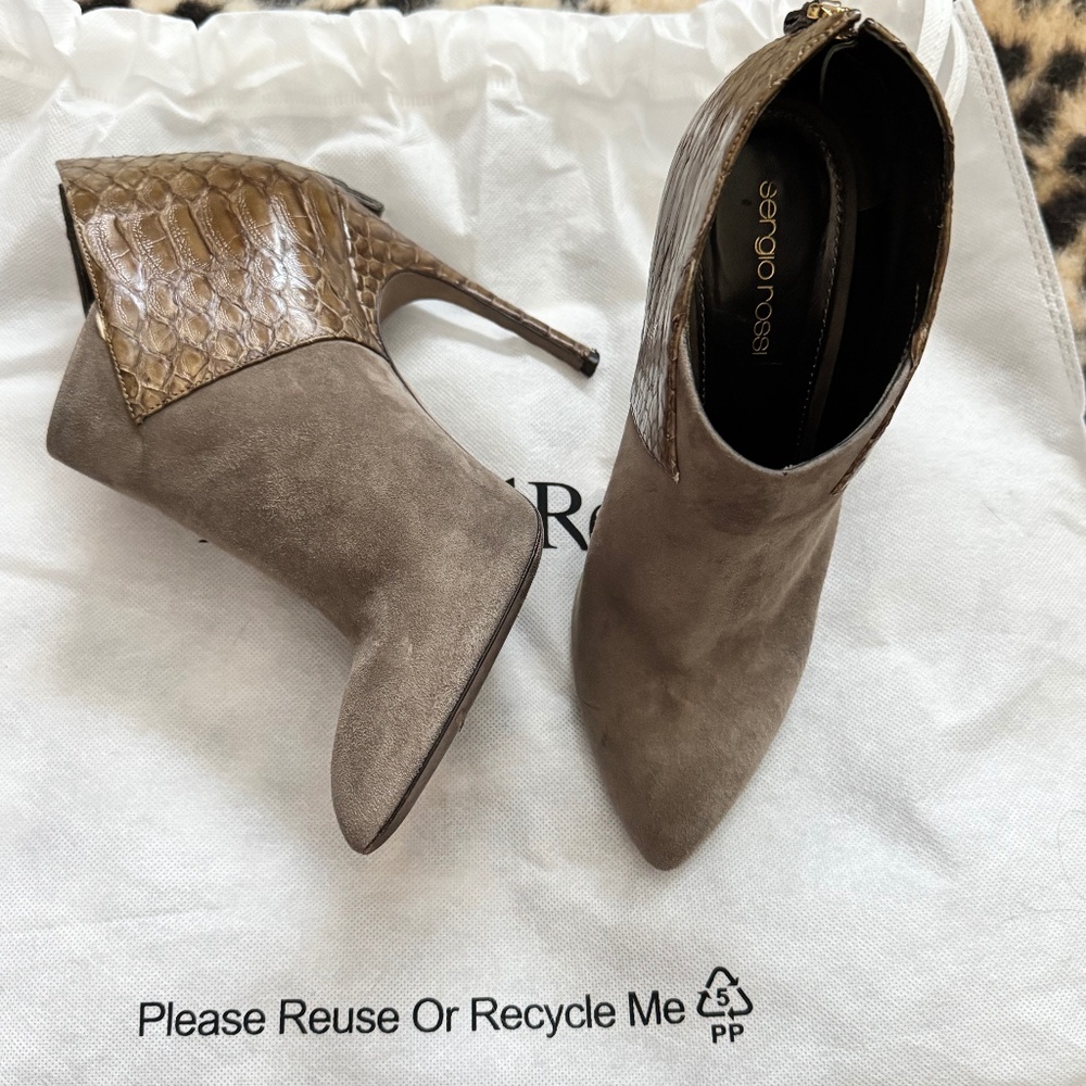 Brown Sergio Rossi booties size 8 -81/2